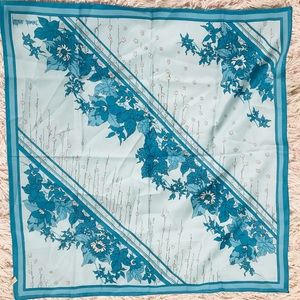 Vintage blue floral scarf